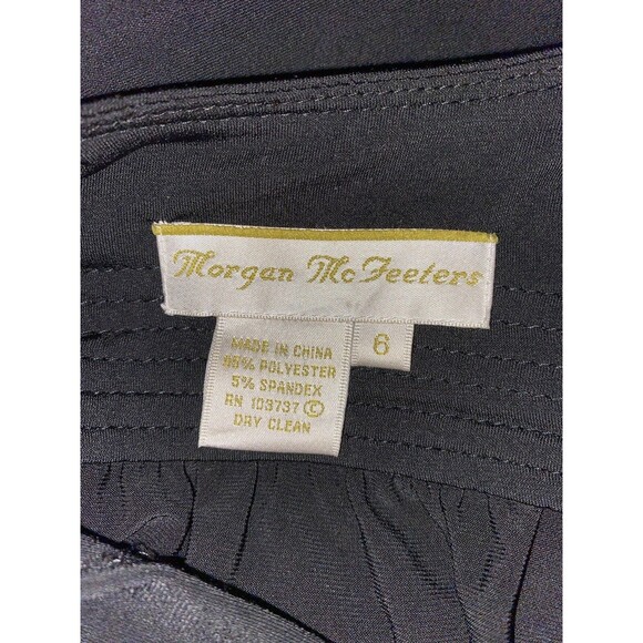 Vintage 90's Morgan McFeeters Dress Womens 6 Black Pleated Jersey Office Career - Picture 13 of 14